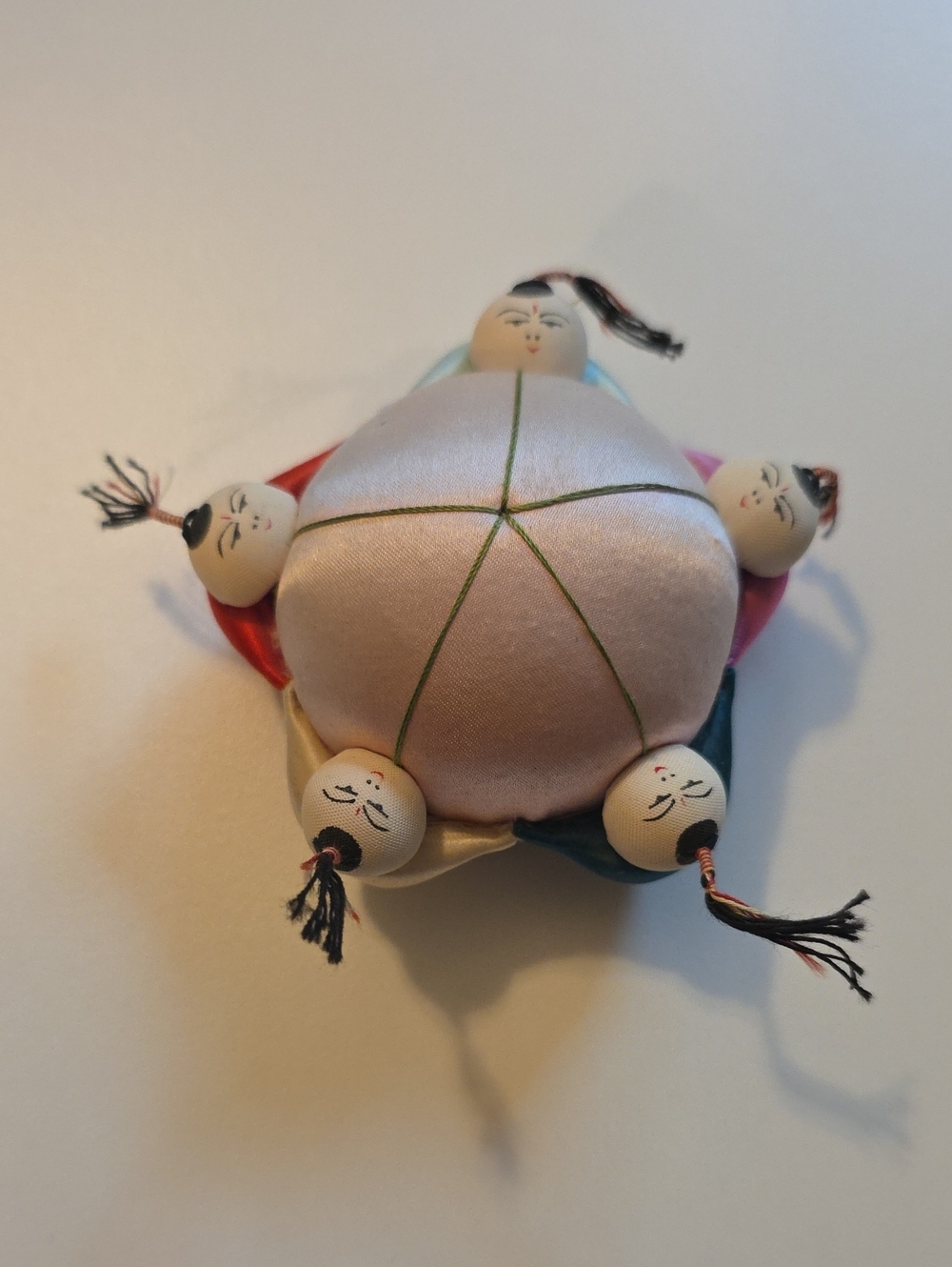 Japanese Kokeshi Doll Pin Cushion - Pastel Multicolor